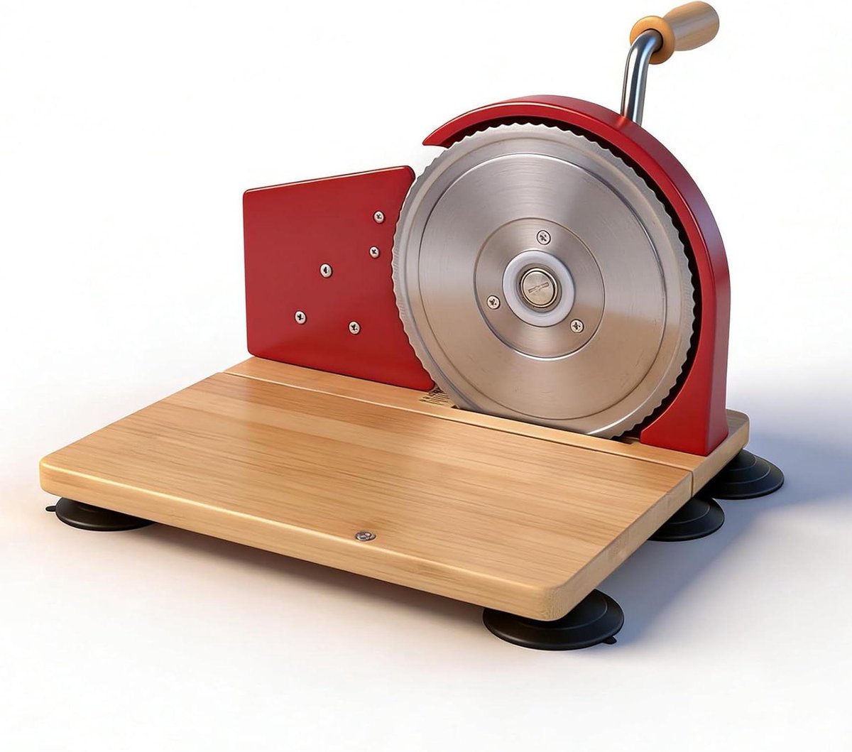Broodsnijder Handmatig - Brood Snijmachine - Brood Snijden - Verstelbare Dikte - 25 cm - rood