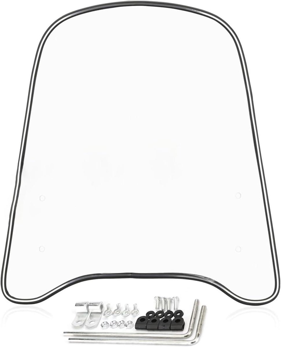 Motorfiets Voorruit - Spoiler Windscherm - Comfortabel Rijden - Universele Pasvorm - 46x43 cm - Transparant