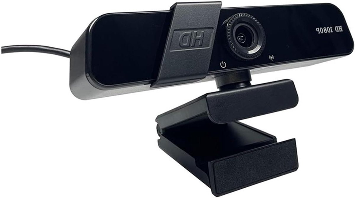 Webcam HD - PC Camera - Videobellen - Handmatige scherpstelling - 120 graden groothoek - Zwart