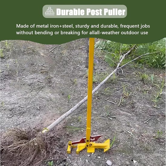 Paaltrekker Hefboom - Wortelverwijderaar - Palen Verwijderen - Verstelbare Klem - 142 cm Lengte - Zwart — afbeelding 5