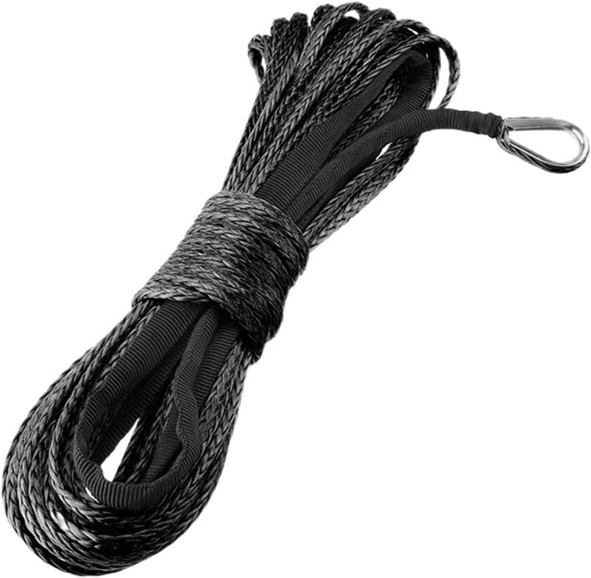 Sleepkabel Synthetisch - Lier Touw - Voertuig Verplaatsen - Hoge Treksterkte - 15 Meter - Zwart