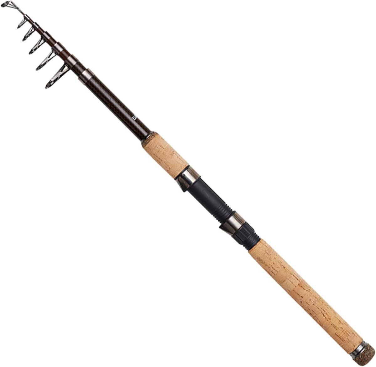 Telescoophengel - Allround hengel - Vissen op groot water - Duurzame carbon blanks - 2.7 meter - Zwart