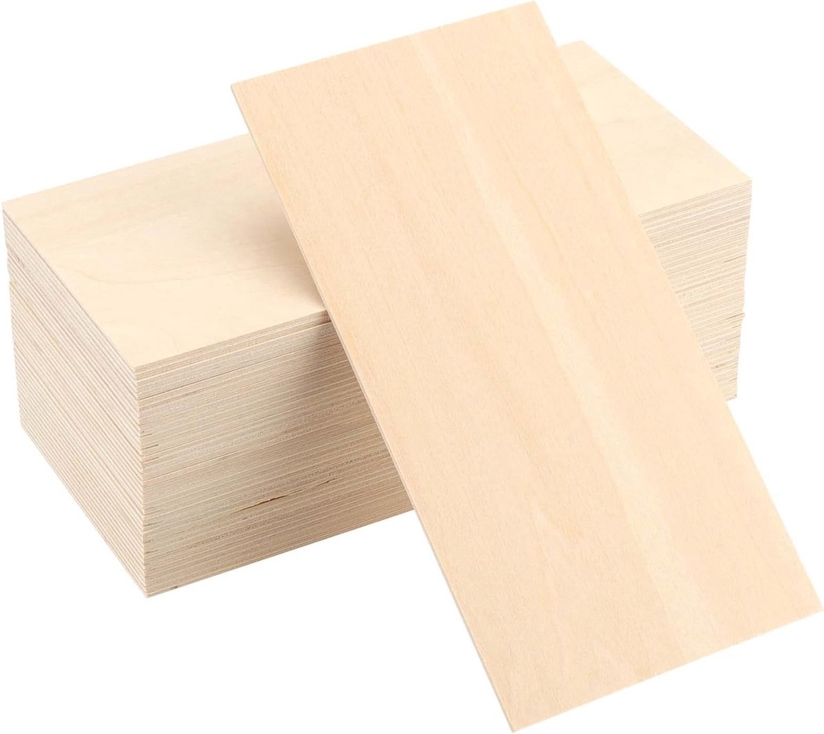 Set van 40 Onbewerkte Houten Planken 200 x 100 x 2 mm voor DIY Klussen, Modelbouw en Schilderen