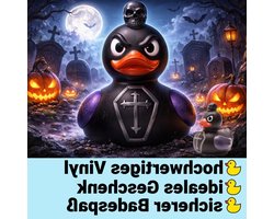 Duckshop I Badeend Grufti I Quietscheend I Quietscheend L: 8 cm I Cadeau voor Gothic-fans I Cadeau voor verzamelaars