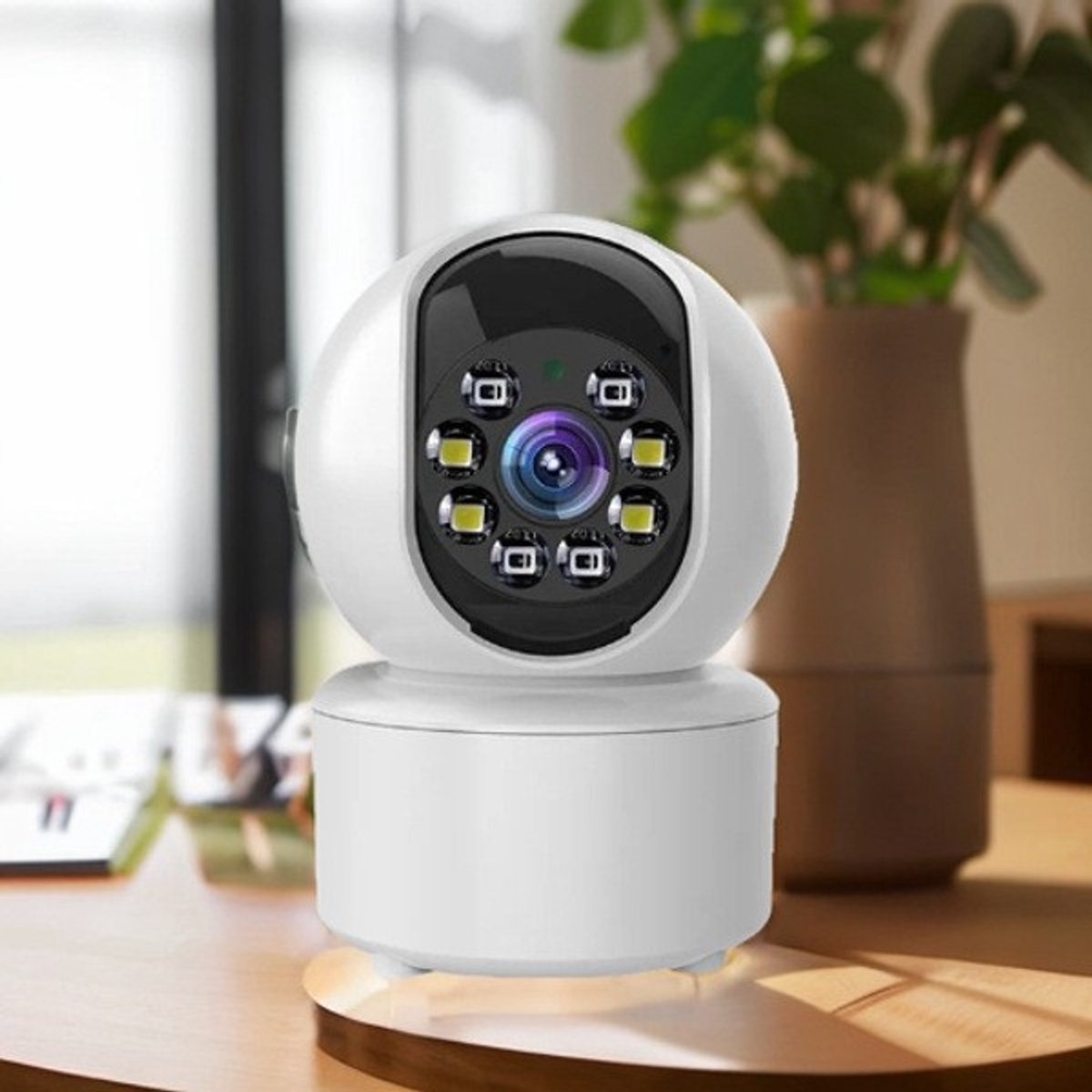 Deze tweeweg videocamera beschikt over high definition wifi intelligente bewegingsdetectie en ondersteunt videogesprekken Hij is geschikt voor huisbeveiliging en kan worden bediend via een mobiele app