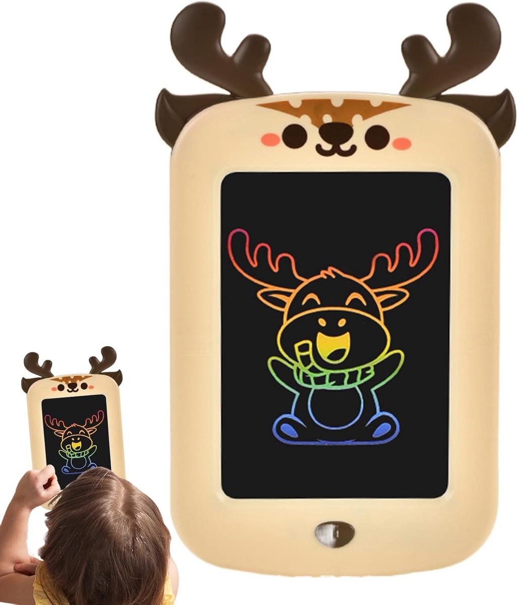 Tekentablet Voor Kinderen - Schrijftablet LCD - Creatief Bezig Zijn - Verbeterde Zichtbaarheid - 21.5 Centimeter - Bruin