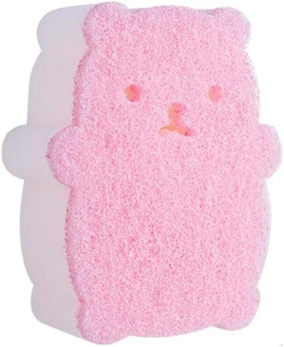 Badborstel - Douche spons - Huid reinigen - Lange handgreep - 11.5*9cm - Roze