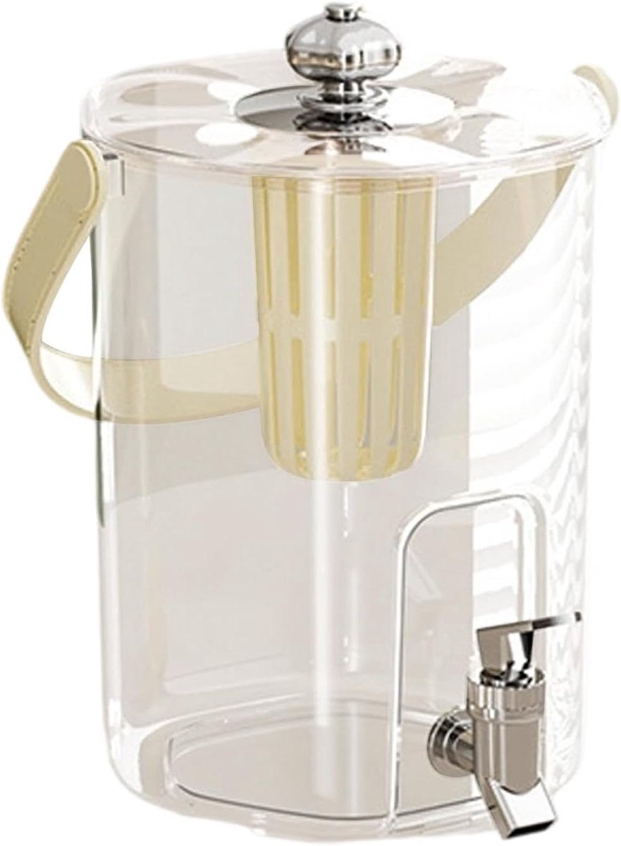 Drankdispenser - Waterkan met kraan - Dranken serveren - Afneembaar theefilter - 5 liter - Goud