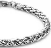 Stainless steel -Armband- gevlochten- heren- 22.5 cm- rond-4 mm- Charme Bijoux