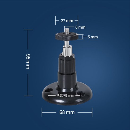 Camera Ophanging - Bevestiging Houder - Veilige Camera Plaatsing - 360 Graden Draaibaar - 2 Stuks - Zwart — afbeelding 2