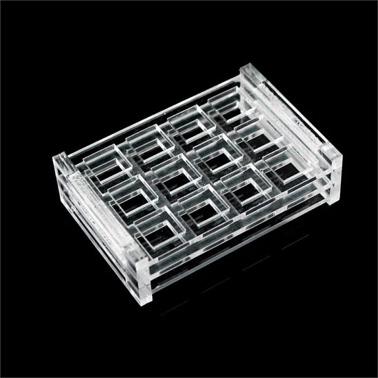 Cuvettenrek Lab - Meetglas Houder - Nauwkeurige Metingen - Duurzaam PMMA Materiaal - 30mm 5 Gaten - Transparant — afbeelding 4