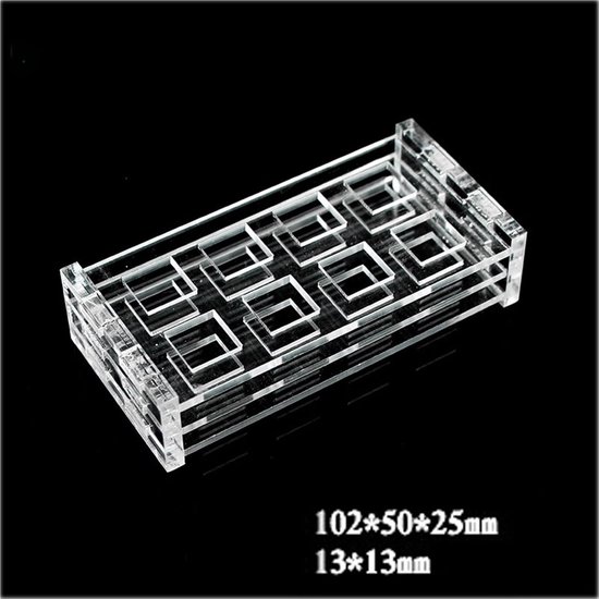 Cuvettenrek Lab - Meetglas Houder - Nauwkeurige Metingen - Duurzaam PMMA Materiaal - 30mm 5 Gaten - Transparant — afbeelding 3