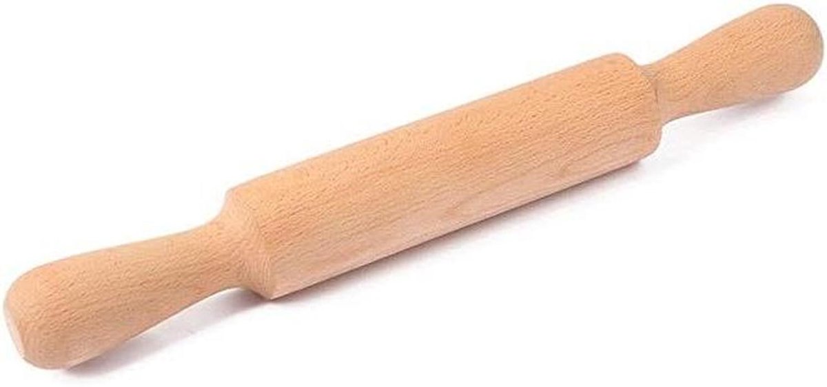 Houten deegroller - Mini keukenbak - Fondant rollen - Massief beukenhout - Klein formaat - Houtkleur