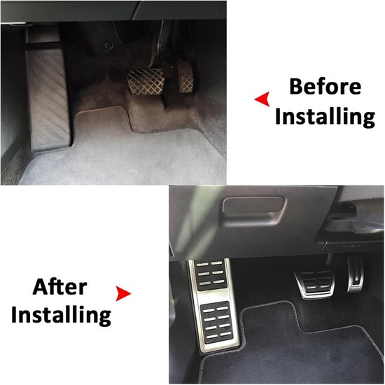 Pedaalhoezen Set - Auto Interieur - Verbeterde Grip - Eenvoudige Installatie - 3 Delig - Zwart — afbeelding 3