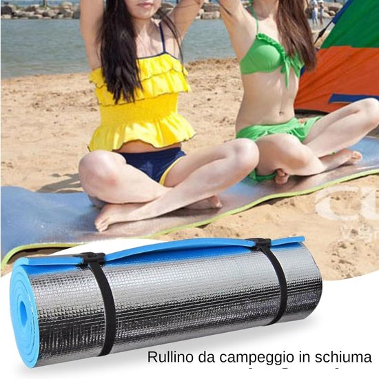 Campingmat - Fitnessmat Yogamat - Buitenactiviteiten - Waterdicht schuimrubber - 185 x 50 cm - Grijs — afbeelding 3