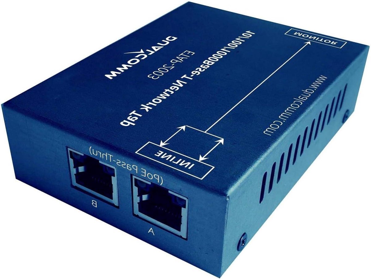 Netwerktap - Ethernet Monitor - Netwerk Analyse - Kleinste in zijn soort - Gigabit Snelheid - Donkerblauw
