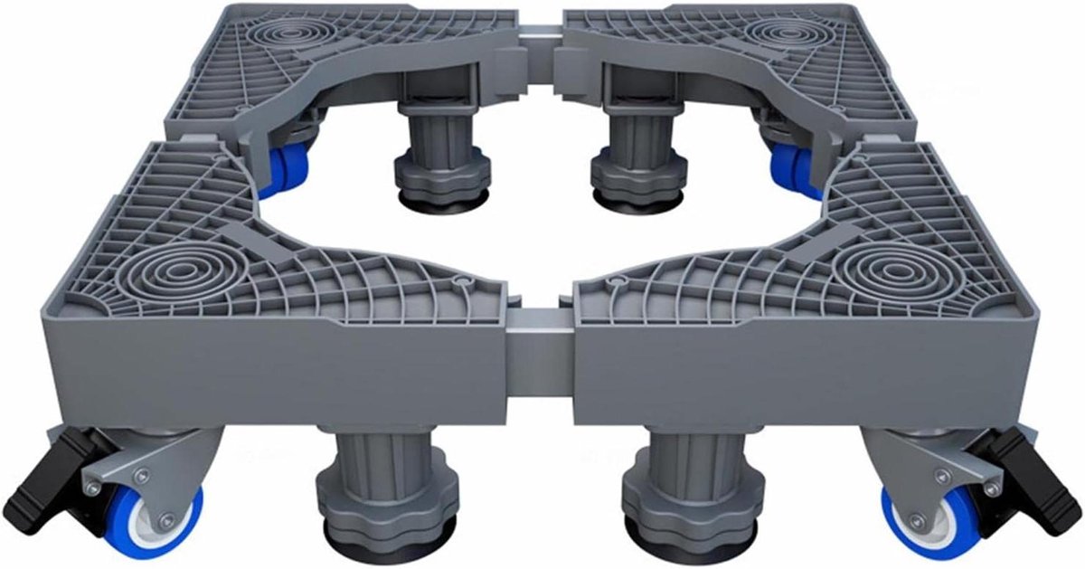 Wasmachineverhoger - Apparatenvoet - Apparaten Verplaatsen - Verstelbaar Frame - 360 kg Draaglast - Zwart