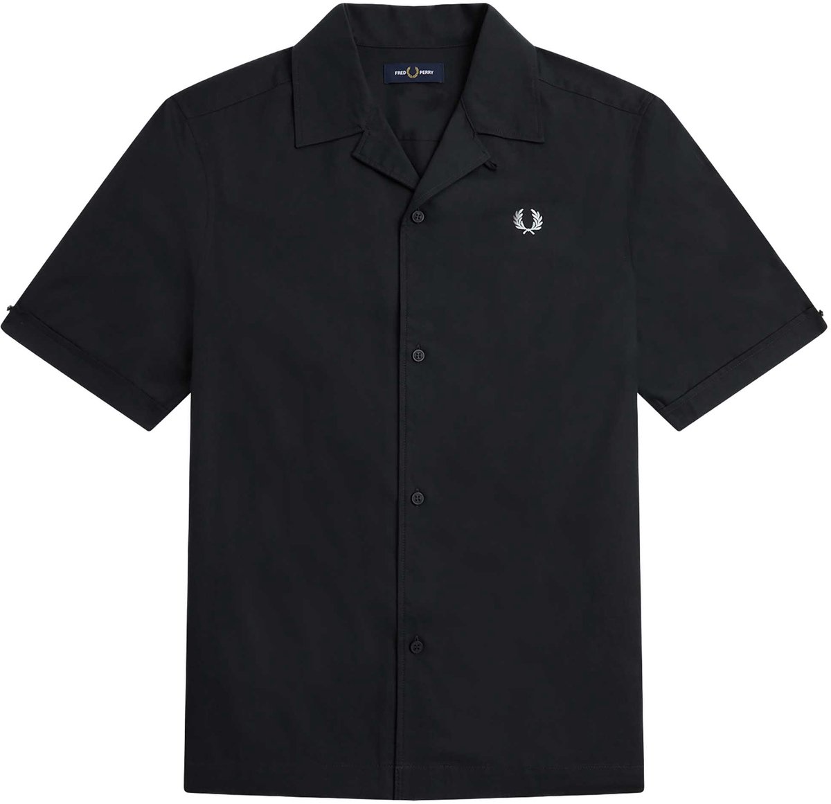 Overhemd Fred Perry Tipped Hem Revere Fashion Wear Volwassen Zwart