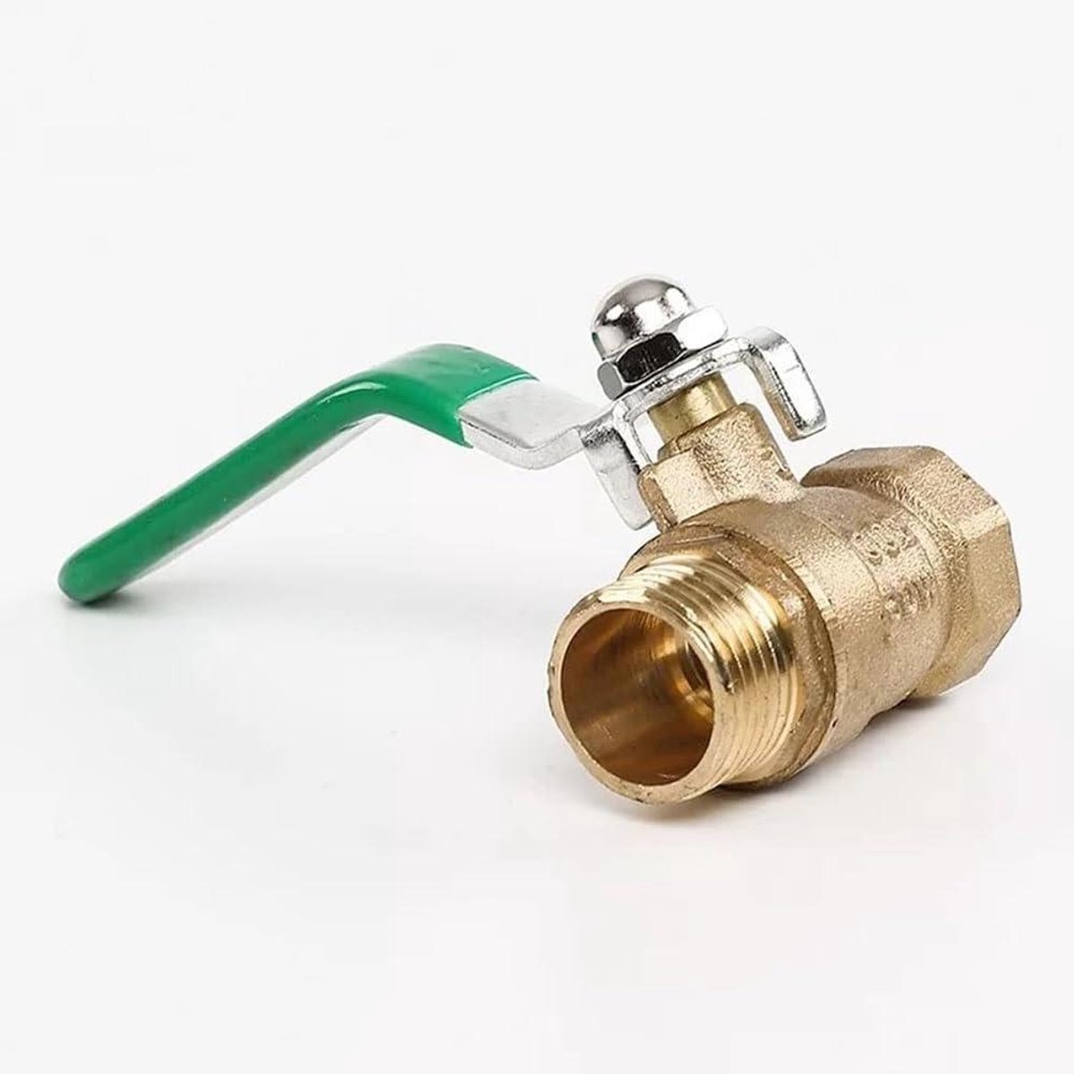 Kogelkraan Messing - Waterkraan Afsluiter - Leidingwater Afsluiten - Verstevigd Handvat - 1/2 Inch - Zilverkleurig