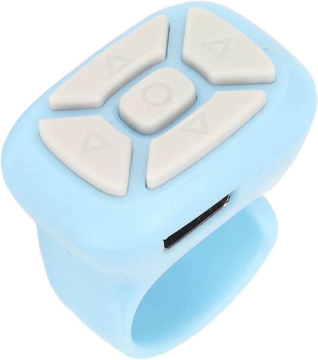 Smartphone Afstandsbediening - Ring Bediening - Video's Bekijken - Bluetooth 5.3 - 10 Meter Bereik - Blauw