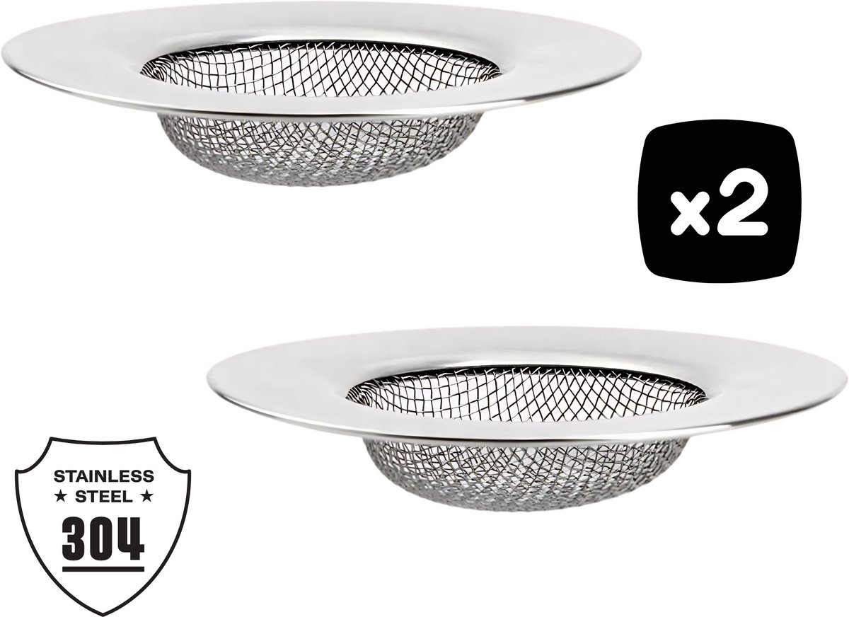 2x Badkuip Zeef & Haarvanger – Roestvrijstalen Doucheputje Filter – Voorkomt Verstopping – Geschikt voor Bad, Douche & Wastafel – Eenvoudig te Reinigen – Ideaal voor Huishoudens & Professionals – Makkelijk schoonmaken en Reinigen - Afvoerzeef
