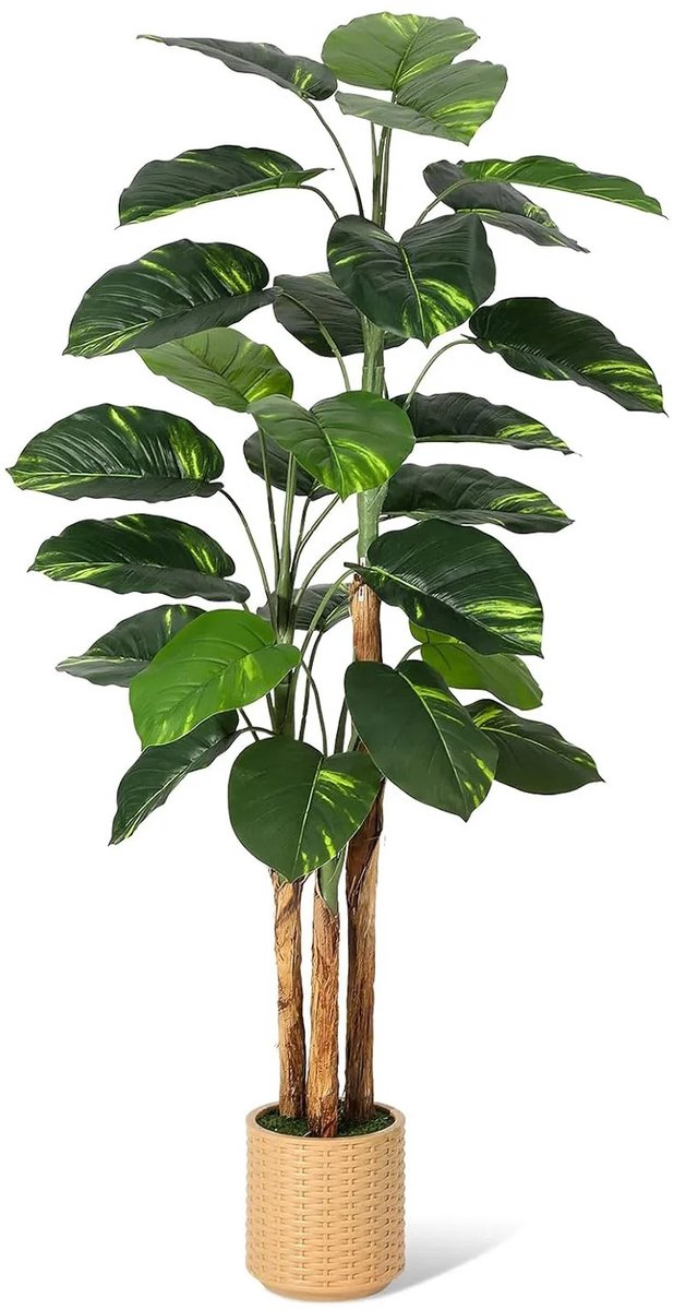 Golaro Kunstplant - Kunstbloemen - Nepplant - Kamerplant - Kunstplant in pot - Plantenbak - Thuisdecoratie - 150 cm hoog. Groen