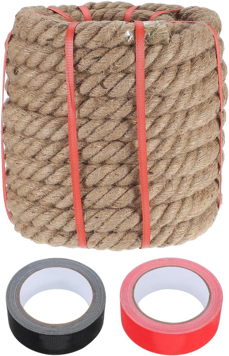 Jute Touw - Natuurlijk Touw Gevlochten - Decoratie en Knutselen - Extra Dik en Robuust