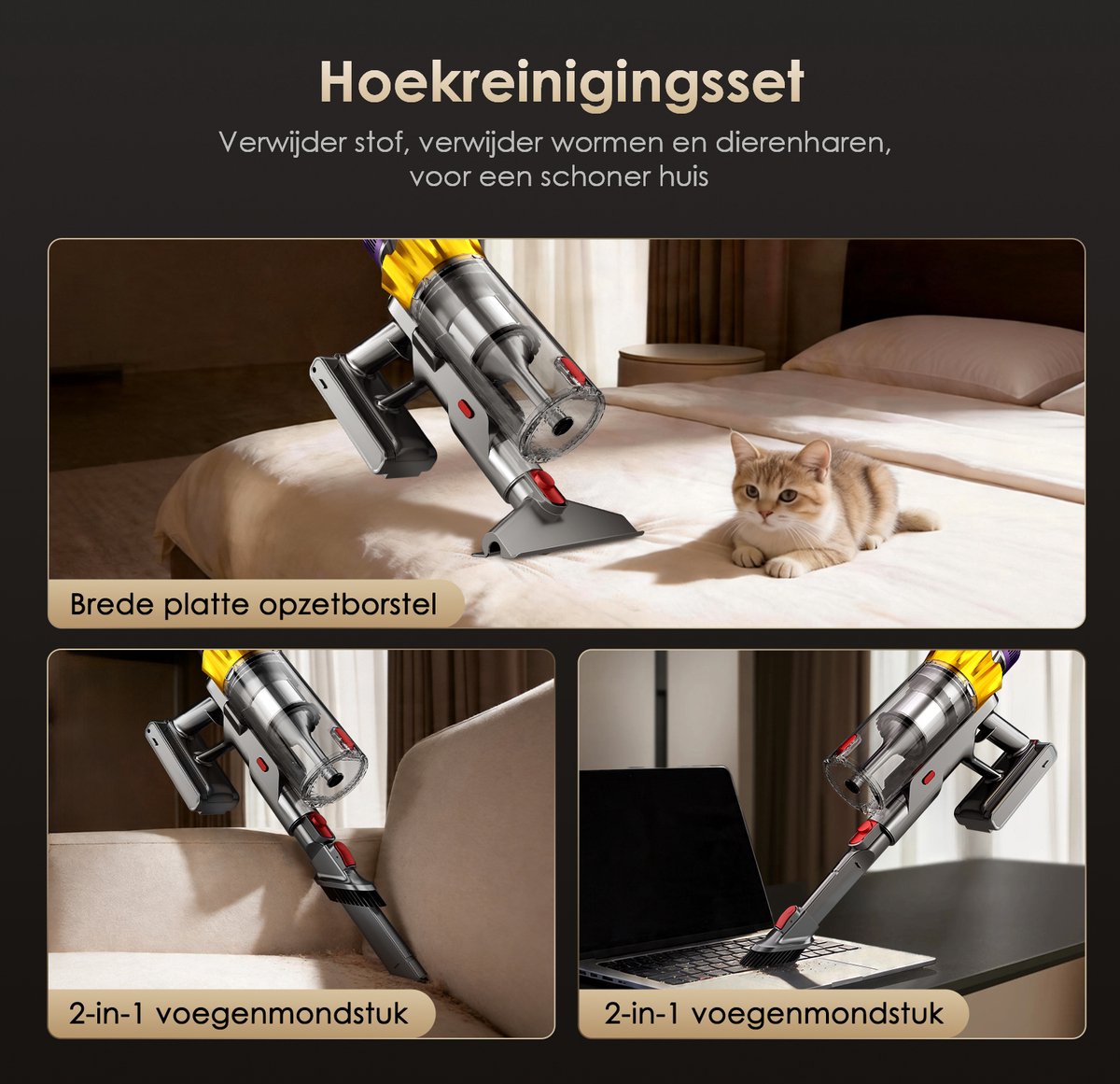 Elekiatech - Steelstofzuiger Draadloos - 65000Pa - 70 Min Gebruikstijd - 8-in-1 Filtersysteem - Paars – foto 6
