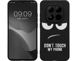 kwmobile telefoonhoesje geschikt voor Xiaomi Redmi Note 15 Pro 5G - Hoesje voor smartphone in wit / zwart - Backcover van TPU - Don't Touch My Phone design