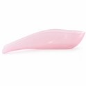 Roze, glitterende plastuit, op een witte achtergrond.