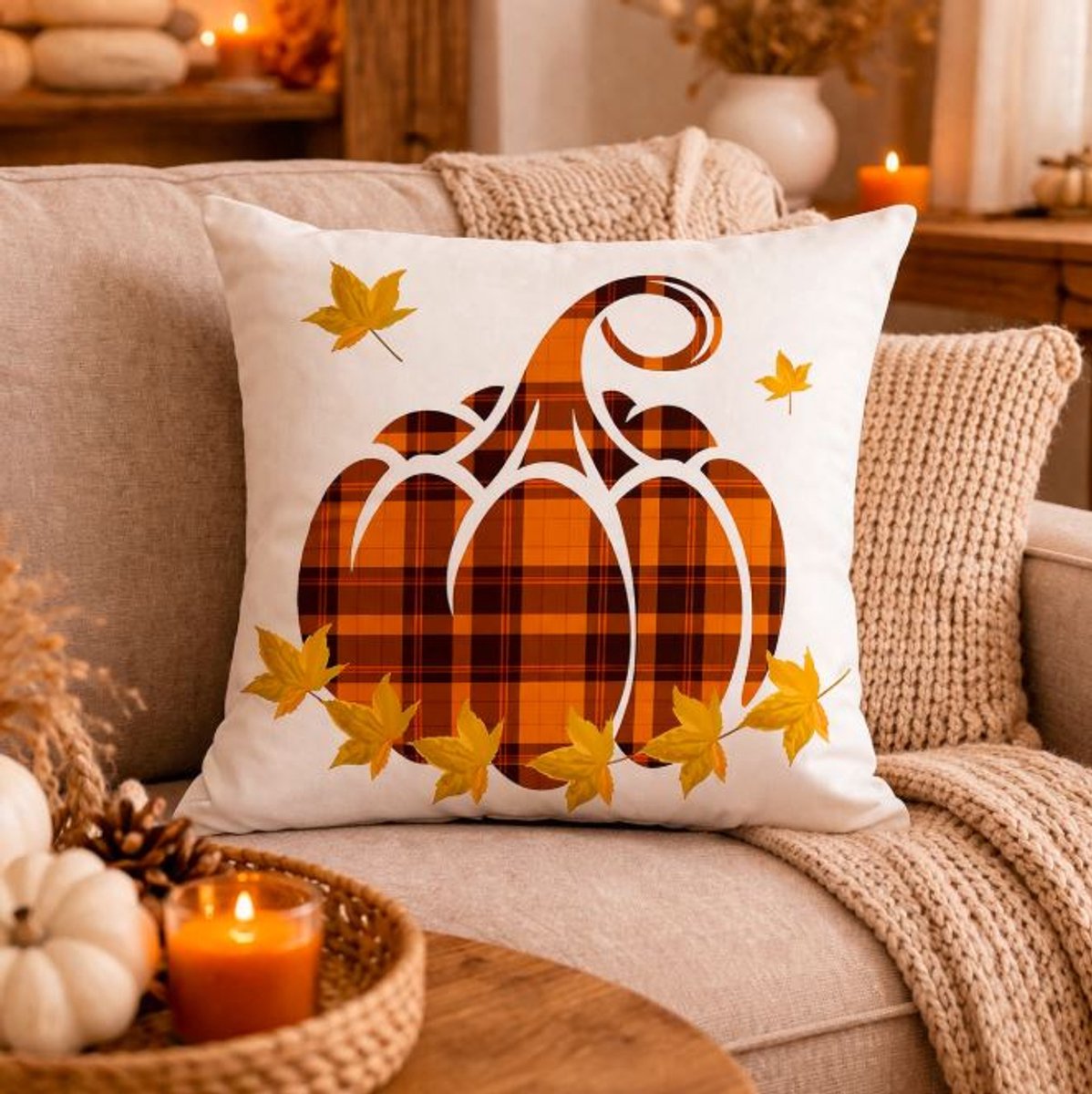Autumn Plaid Collection kussenhoes - Sierkussenhoes - 45x45 cm