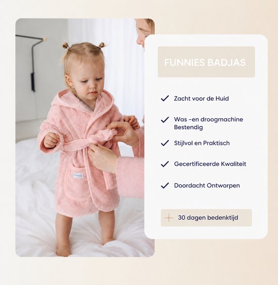 Blijeitje - Luxe 6-delige babycadeauset Roze – Kraamcadeau Meisje - Babyshower & Gender Reveal Cadeau Giftset – Badjas, Tutpop, Konijn Rammelaar, Babymutsje, Spuugdoek & Slab met Koordjes — afbeelding 3