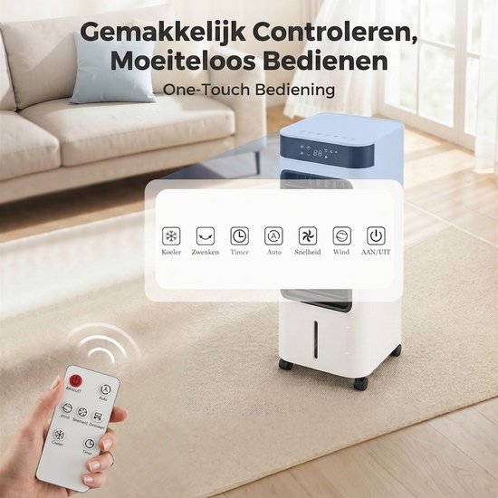 Aircooler - Mobiele Airco - Luchtkoeler - 3 windstanden - 24-uurs timer ...