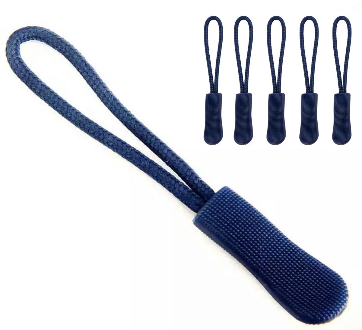 Zipper Puller - Ritstrekker - 6 Stuks - Donker Blauw