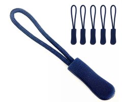 Zipper Puller - Ritstrekker - 6 Stuks - Donker Blauw