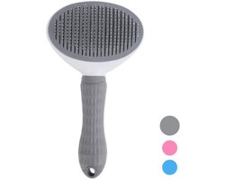 Kattenborstel Hondenborstel (Ergonomisch Handvat & Reiniging met één Klik) Verzorgingsgereedschap voor Kortharige & Langharige Honden/Katten/Konijnen, Ontwolborstel
