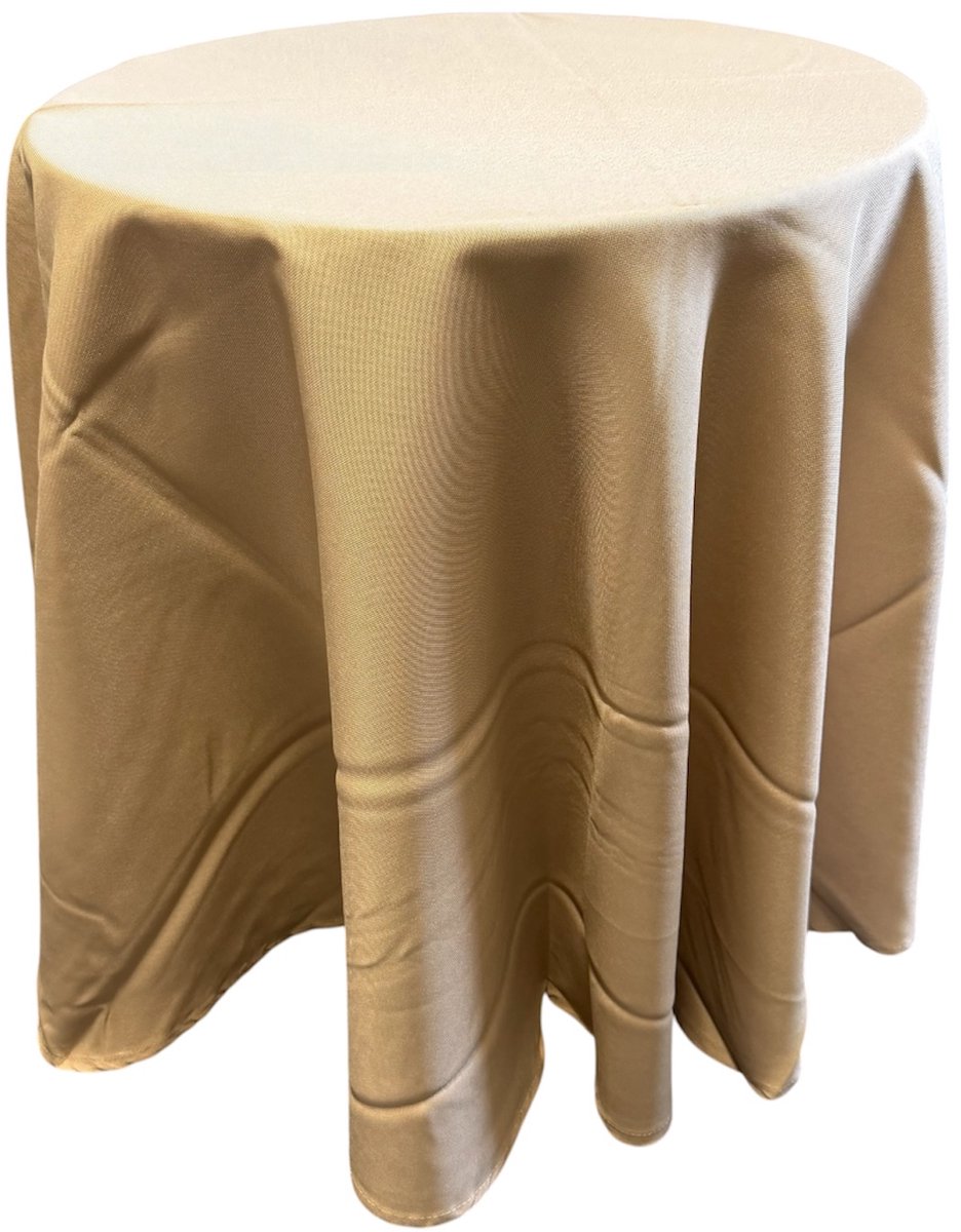 Tafelkleed - Onderkleed - Tafellaken - Cappuccino - Rond 135 cm