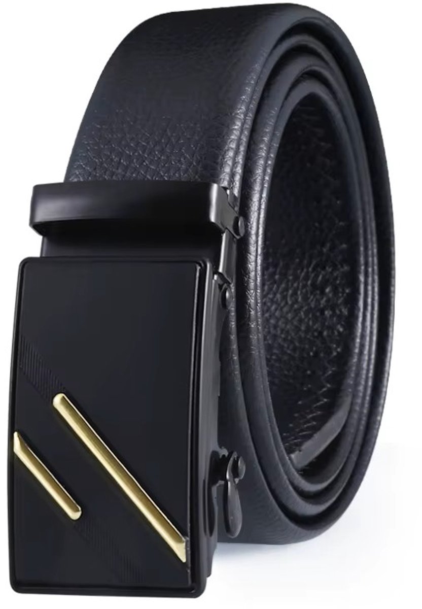 Riem - Zonder gaatjes - Zwart met goud - Automatische sluiting - Lengte 125 cm