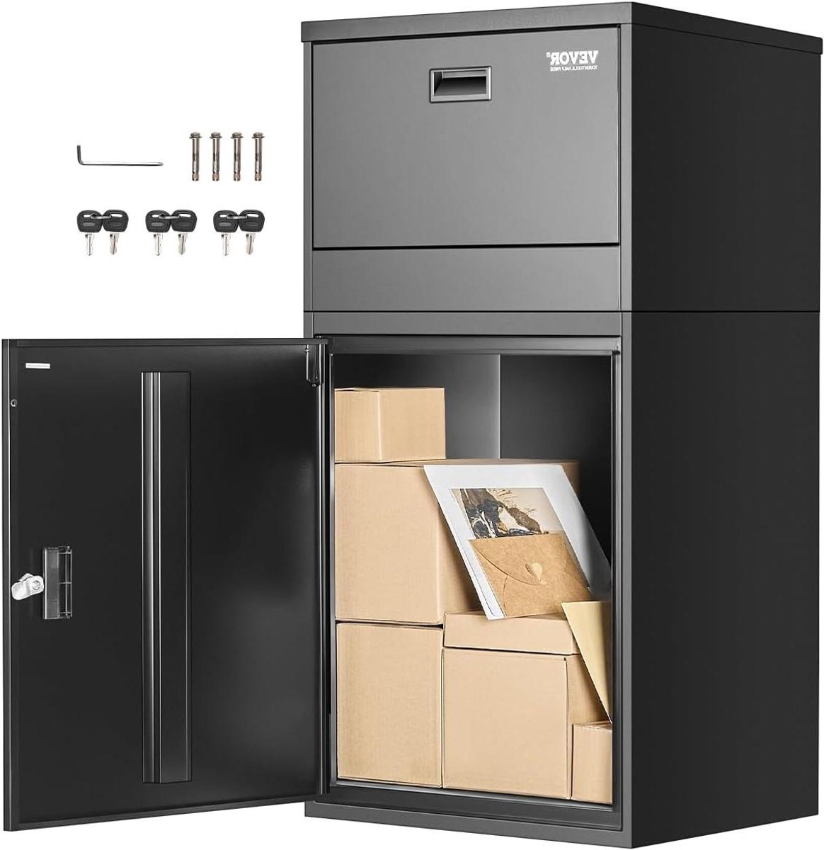 Pakket Buitenbox - Brievenbus met slot - Pakketten Veilig Ontvangen - Anti-diefstal ontwerp - 38.5 inch - Zwart