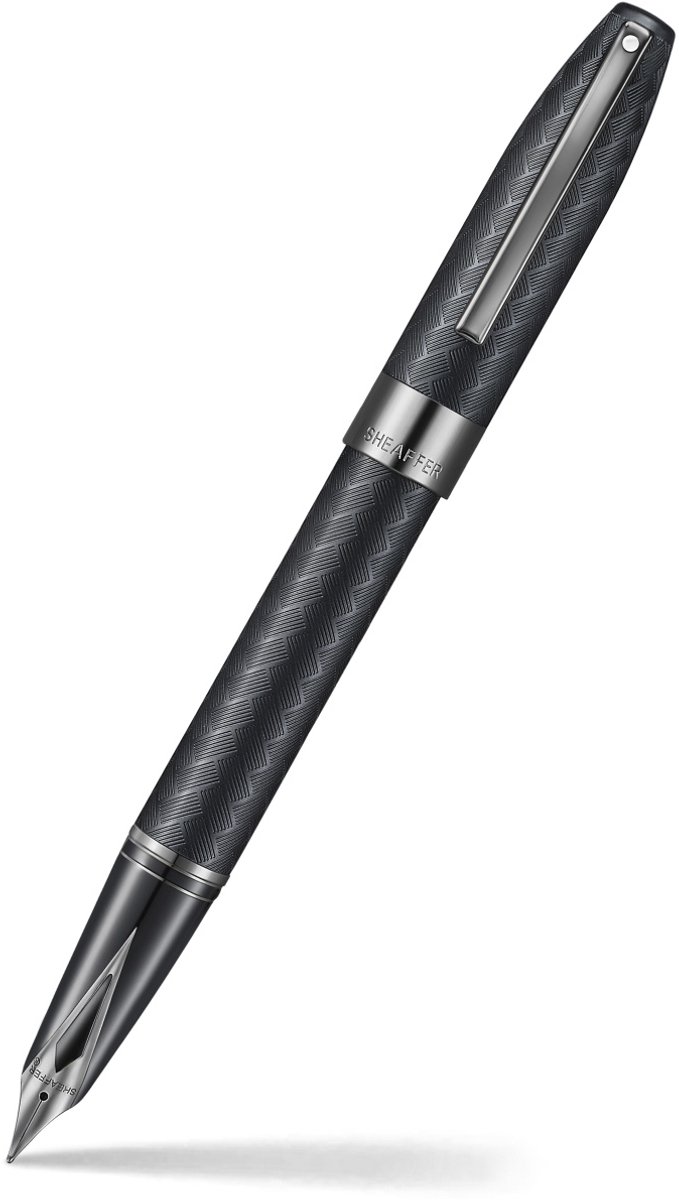 Sheaffer Vulpen Legacy 9066 chevron matte black, gun metal nib, trims, medium