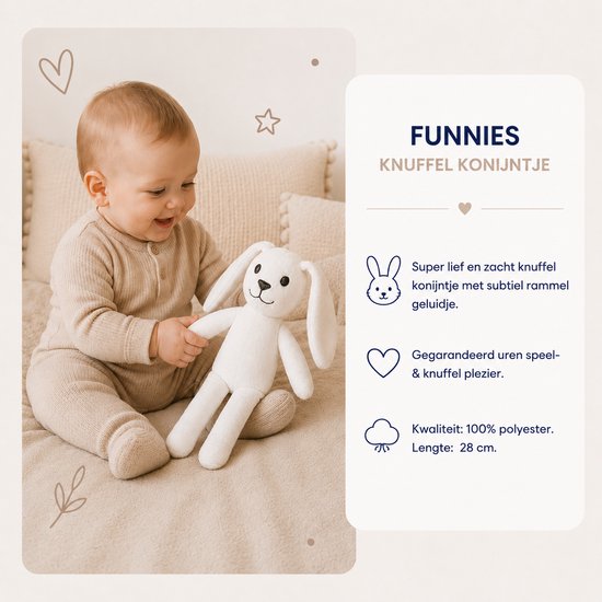 Blijeitje - Kraamcadeau meisje - Luxe 7-delige babycadeauset - Met Roze Mutsje, Krabwantjes, Slofjes, Overslagromper, Spuugdoekje, Slabbetje & Knuffel konijn - Welkomdesign — afbeelding 5