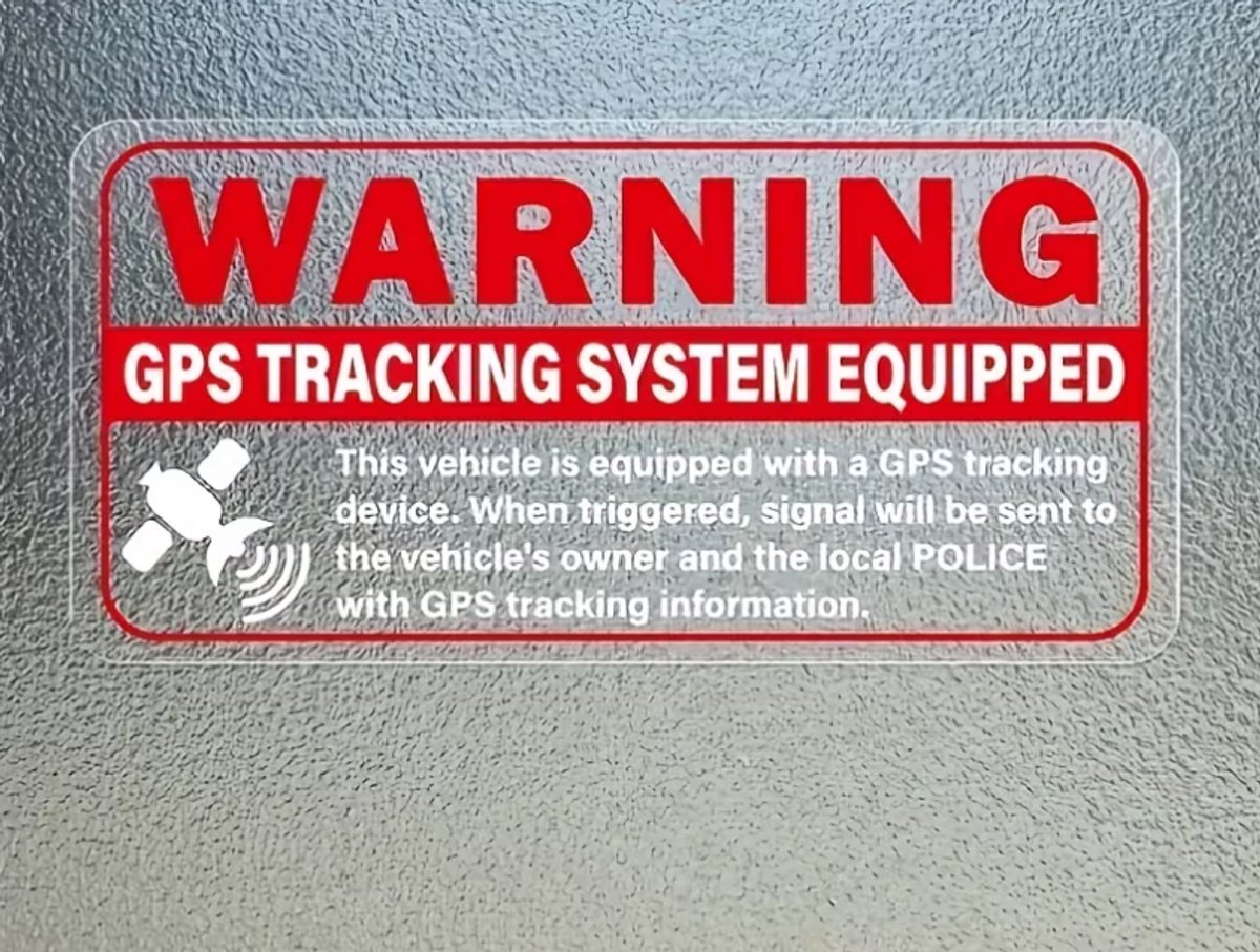 Fardmell GPS Tracking Waarschuwingssticker – Anti Diefstal Sticker Auto – Waterbestendig Vinyl – Voor Auto, Camper, Aanhanger & Bedrijfswagen