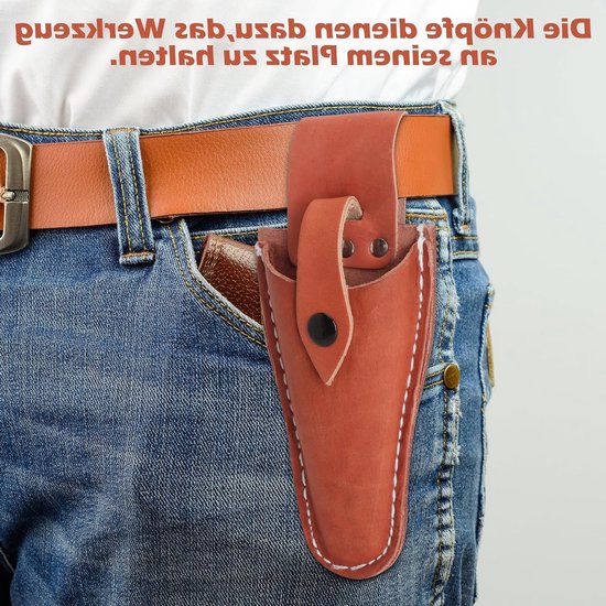 Dailygoods- Tuinschaar Hoogwaardige Materialen - Gereedschapstas - Leren Holster - Slijtvast - Krasbestendig - Robuuste Constructie - Gereedschapshouder van Dailygoods — afbeelding 3