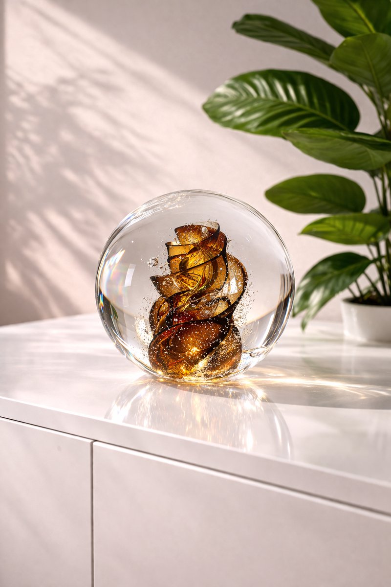 Kristalglas Leerdam Jubileumgeschenk — Goud Gekleurde Spiraal - Goud - Voor Binnen - Staand