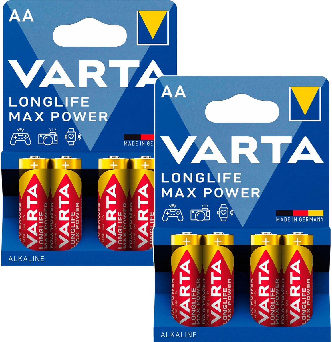 8x R-06-batterij R06 AA 1,5 V alkaline R-06 Longlife Max Power Varta