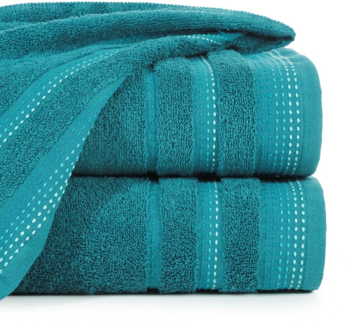 Turquoise badhanddoek Pola 50x90 cm met hon bies