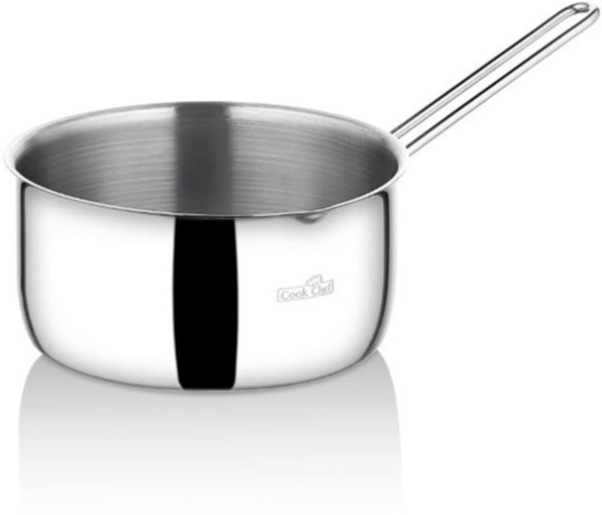 Protico PSU-112 - Sauspan en Melkpan 12 cm – Roestvrij Staal – RVS Steelpan – Zilver – Vaatwasserbestendig