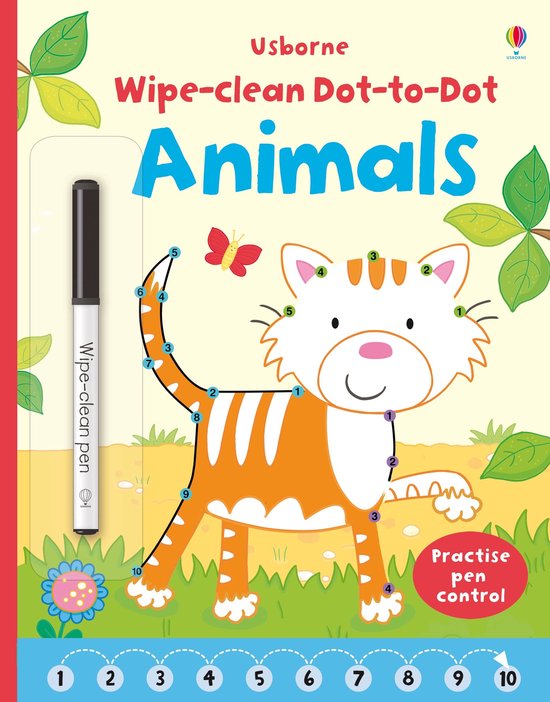 Wipe Clean Dot To Dot Animals - cover