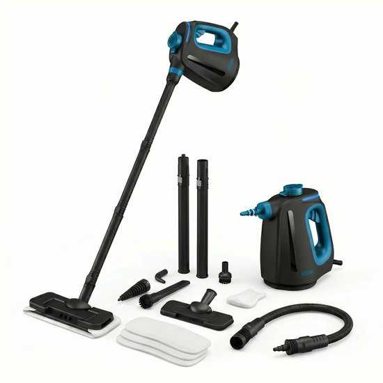 CleanKoala 2-in-1 Stoomreiniger – 15 sec Opwarmtijd – 30 min lang stomen– Incl. 12 Accessoires