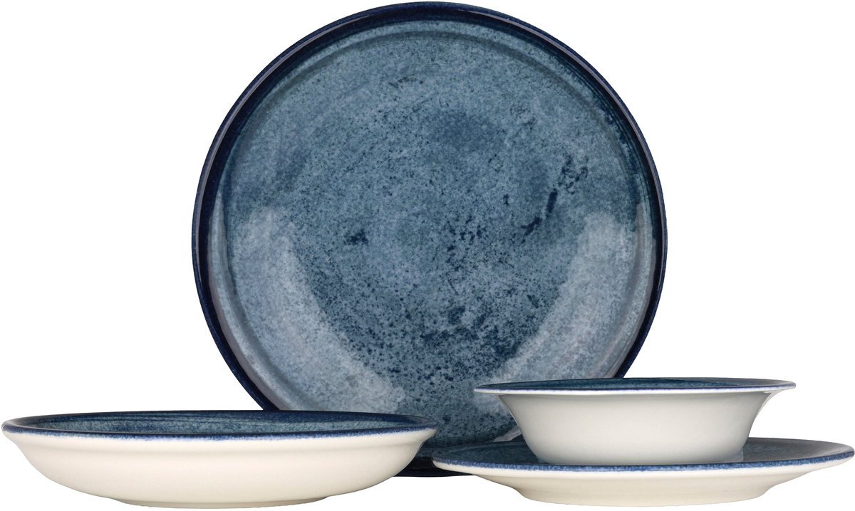 Kütahya Porselen Serviesset (Medium) - Blue Stone - 24 delig - 6 persoons - Porselein